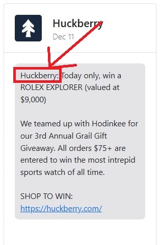 huckberry message