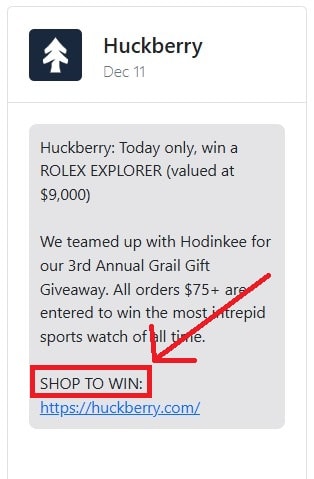 huckberry shop to win