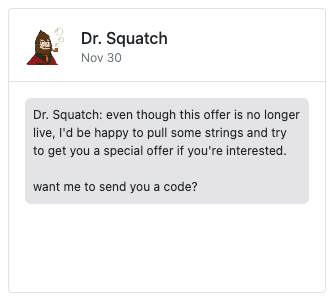 dr squatch offer no longer live