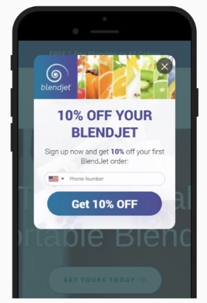 10 percent off website pop up