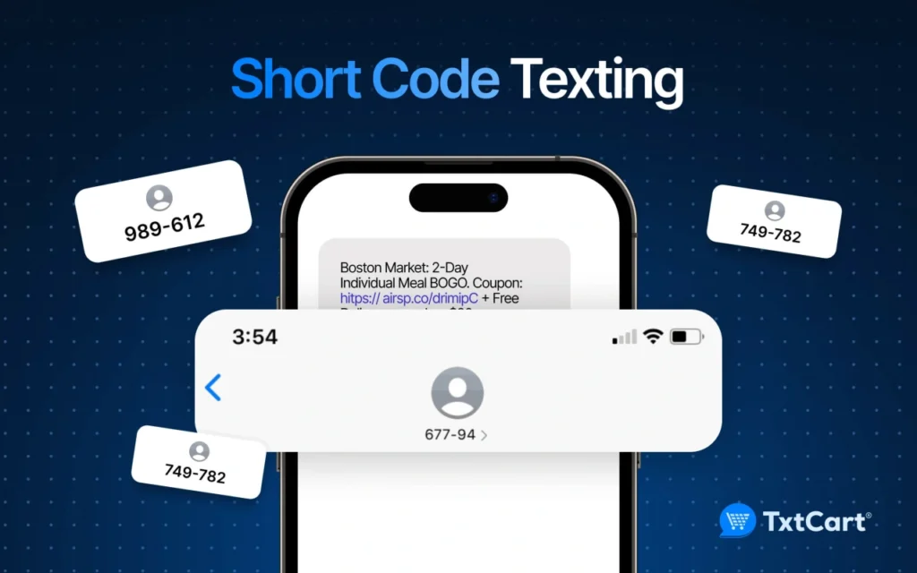 Short code texting txtcart