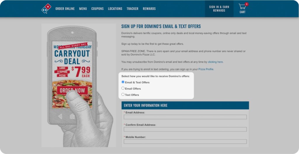 checkbox opt-in form