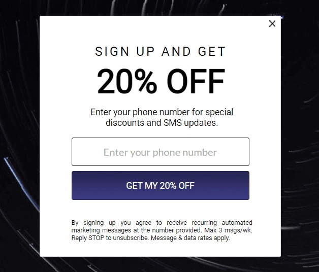 pop-up web forms