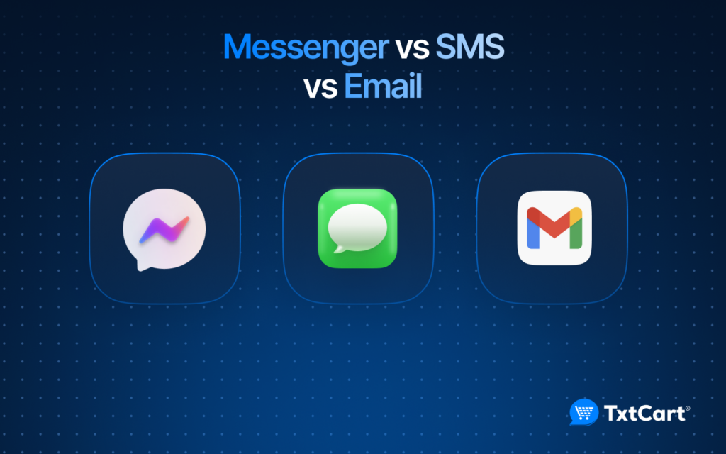 Messenger Vs SMS Vs Email – Choosing the Right Marketing Channel for Your Shopify Store