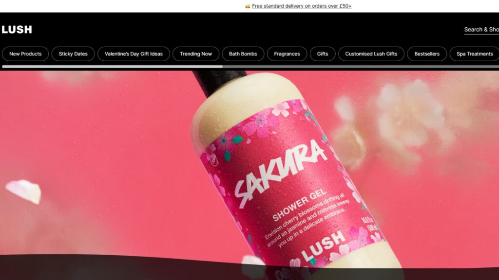 lush homepage