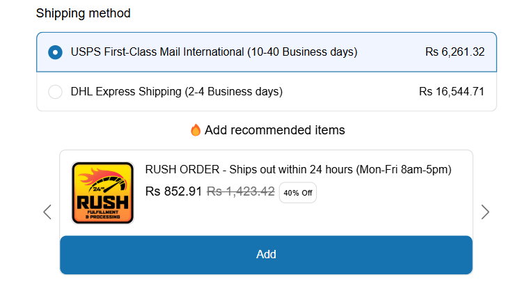 choose shipping method