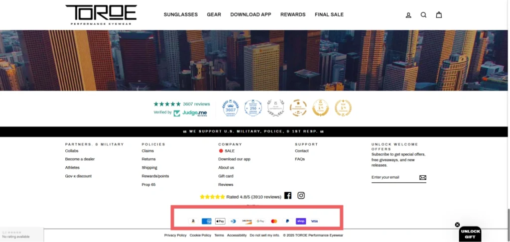 payment method display