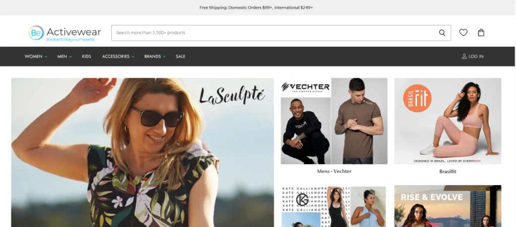 be activewear homepage