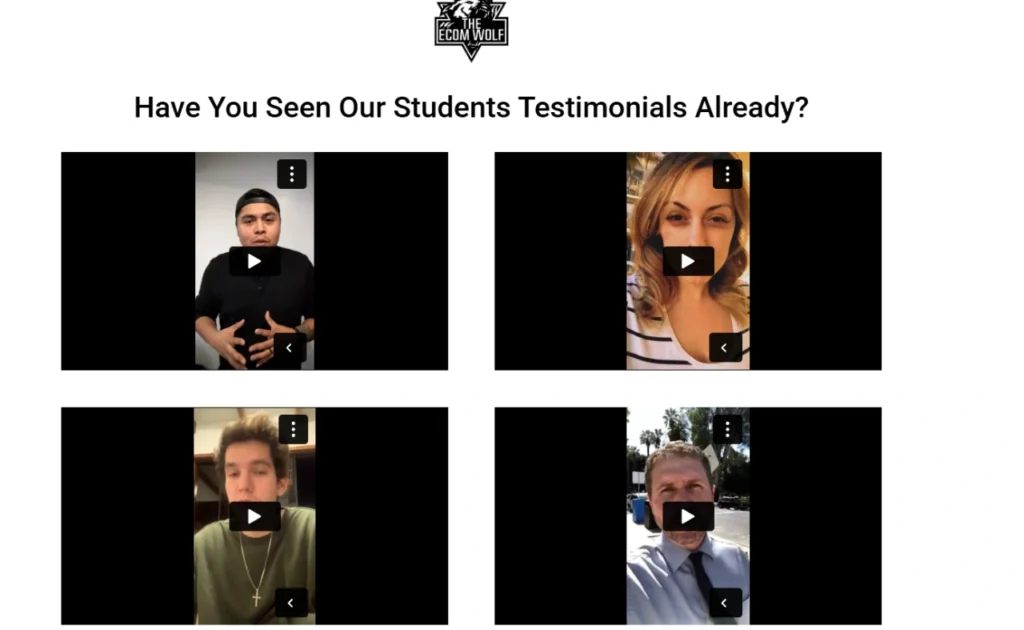 ecom wolf program testimonials