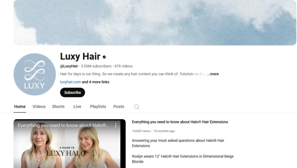 luxy hair youtube channel