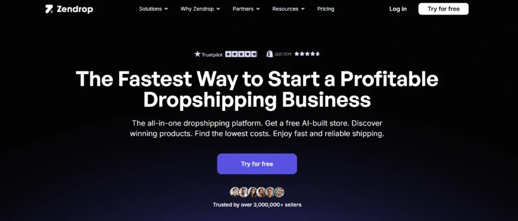 zendrop homepage